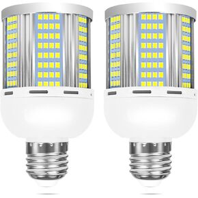 2 Pack 400W Equivalent LED Corn Light Bulb 6000 Lumen Led Corn Bulb 50W Super Bright 5000K Daylight White E26/E27 Base LED Light Bulb for Home Garage Lighting Garage Backyard Office Household