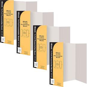 BAZIC Trifold Presentation Board 36" X 48" White, Tri-Fold Corrugated Poster Boards, Cardboard for Display Boards Science Fair Art Project, 1-Pack