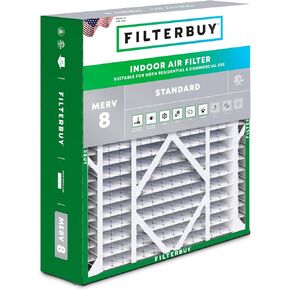 Filterbuy 21x24.5x5 Air Filter MERV 8 Dust Defense (1-Pack), Pleated HVAC AC Furnace Air Filters Replacement for Rheem, Ruud, and Protech (Actual Size: 20.63 x 24.13 x 4.38 Inches)