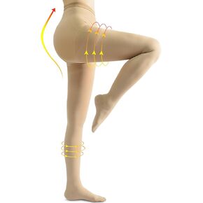 CASMON 15-20 mmHg Medical Compression Pantyhose for Women & Men, Closed Toe Graduated Compression Leggings, High Waisted Support Stocking Tights for Varicose Veins Edema
