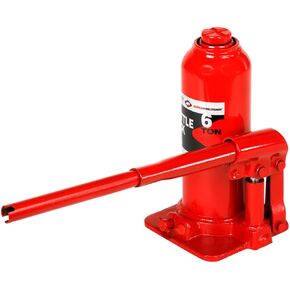 AFF Super Duty 6 Ton Hydraulic Bottle Jack, Manual, Welded Cylinder, High-Grade Steel Construction, Forged and Welded Base, 3606, Black,Silver,Red,White