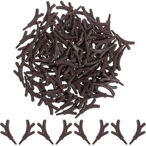 MAGICLULU Mini Snowman Hand 100pcs Mini Plastic Snowman Hand Plastic Antlers Snowman Hand Christmas Plastic Antlers Branch for Christmas Snowman Home Decor (Coffee) Plastic Reindeer Antlers