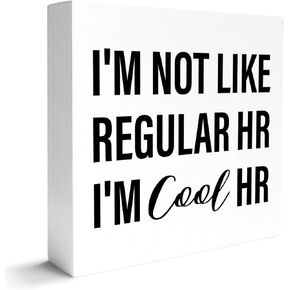 HR Office Gifts for Women Men, Human Resources Humor Quotes Coworker Boss Office Gifts, I’m Cool HR, Funny Office Decor Wooden Box Sign, Home Office Desk Decoration for Work Women Men