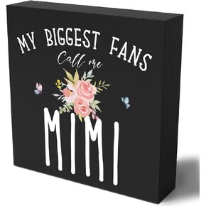 Funny Mimi Wooden Box Sign Plaque My Biggest Fans Call Me Mimi Wood Box Sign Rustic Art Home Shelf Desk Decor 5 X 5 Inches