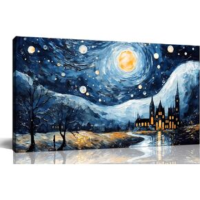 Kepgonegu Large Canvas Wall Art for Living Room Bedroom Van Gogh Wall Art Starry Night The Same Themed Painting Modern Canvas Prints Ready to Hang Size 20x40