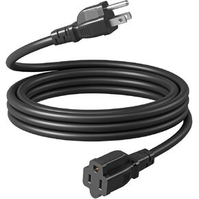 DEWENWILS Extension Cord 6 FT, 3 Prong Waterproof Extension Cable for Lights, Indoor Outdoor Appliances, 16/3 SJTW, Black, ETL Listed, 1 Pack