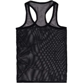 Men's Summer Soft Mesh Tank Top See Through Vest Stretch Undershirt