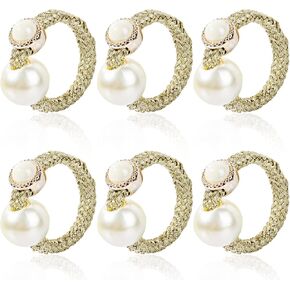 Pearl Napkin Ring Set of 6 Used for Festivals, Parties, Family Table Decoration Accessories