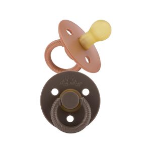 Itzy Ritzy Natural Rubber Pacifiers, Set of 2 – Natural Rubber Newborn Pacifiers with Cherry-Shaped Nipple & Large Air Holes for Added Safety; Set of 2 in Succulent & Agave, Ages 0 – 6 Months