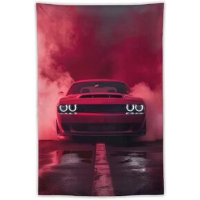 FeoYoed Tapestry Wall Hanging Aesthetic Decoration For Bedroom Living Room Wall Art Tapestries Jdm Car Muscle Car Smoke 40"x60"