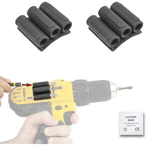 حافظة أدوات العنكبوت - حزمة متنوعة من BitGripper - 2 BitGripper v2 + 2 BitGripper مغناطيسي - إضافة مثقاب لاصق عالي القوة 3M مع ثلاثة مغناطيسات مدمجة لسهولة الوصول إلى ستة لقم للسائق