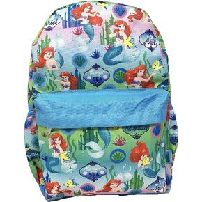 Disney Princess Ariel Mermaid Ariel Allover Print 16" Girls Large Backpack