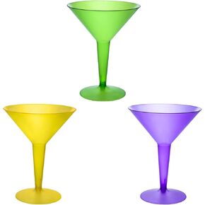 Party Essentials Plastic Two Piece 8-Ounce Martini Glasses/Party Cups, Clear, 20 Count