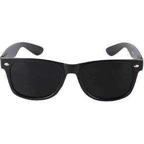 Super Dark Black Lens Sunglasses UV Protection Spring Hinge Classic 80's Shades Migraine Sensitive Eyes Sunglass