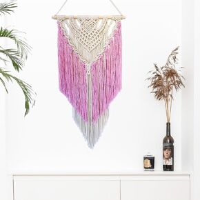 Youngeast 100% Handmade Boho Macrame Wall Hanging Home Décor Art Home Décor,31 x 16 Inches Beige