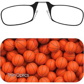 Always With You ThinOptics Readers - Armless On-Nose Reading Glasses - Slim Printed Case Attaches to Phone or Fits in Wallet