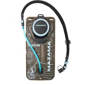 Trailflow-88TZ Hydration Bladder by Mazama Designs. Leakproof, Easy to Clean and Fill Water Reservoir BPA Free, Fits Most Hydration Backpacks. Great for Running Hiking Camping Cycling. (3L)