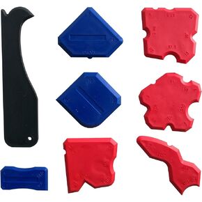 Silicone Sealant Finishing Tools - Silicone Smoothing Caulking Profile Line Joint Corner Tool with Caulk Remover Tool, Sealant Smoother Profiler Former Applicator Edger, 8 Piece