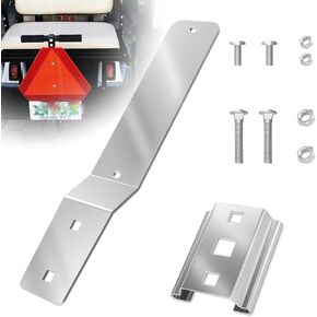 Slow Moving Vehicle Sign Bracket Vehicle Sign Mounting Bracket for Tractor or Golf Car, Slow Moving Vehicle Mounting Kit (1 Tractor Bracket 1 Sign Bracket 4 Bolts and 4 Nuts)