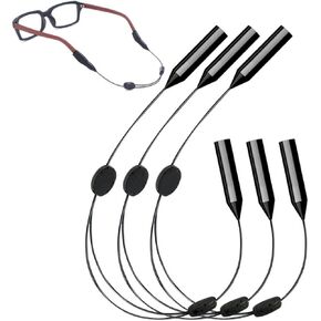 Adjustable Glasses Straps, 4 PCS Glasses Strap for Sports, Suitable for Men's Glasses Straps, Women's Glasses Straps and Sunglasses Straps, Black