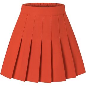 SANGTREE Little Big Girls' Pleated A Line High Waist Mini Skirt with Shorts for Teens A# Plain-Green, 6-7 Years = Tag 130