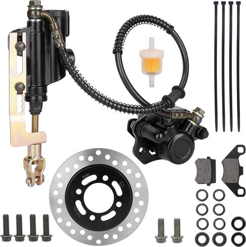 Rear Foot Brake Master Cylinder Caliper Set for 50cc 70cc 90cc 110cc 125cc Taotao 125D Boulder B1 Coolster Yamoto Vitacci Kazuma SunL 3050HD 3050C RPS Icebear ATV Quad 4 Wheeler in Saudi Arabia