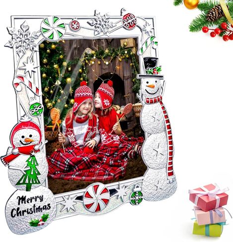 Christmas Picture Frame 5x7 inch with Year 2024 Metal Photo Frame Merry Christmas Pictures Frames Desktop Photo Display Tabletop Christmas Winter Decorations in Saudi Arabia