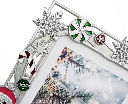 Christmas Picture Frame 5x7 inch with Year 2024 Metal Photo Frame Merry Christmas Pictures Frames Desktop Photo Display Tabletop Christmas Winter Decorations in Saudi Arabia