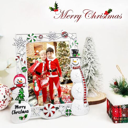 Christmas Picture Frame 5x7 inch with Year 2024 Metal Photo Frame Merry Christmas Pictures Frames Desktop Photo Display Tabletop Christmas Winter Decorations in Saudi Arabia