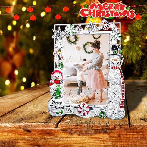Christmas Picture Frame 5x7 inch with Year 2024 Metal Photo Frame Merry Christmas Pictures Frames Desktop Photo Display Tabletop Christmas Winter Decorations in Saudi Arabia