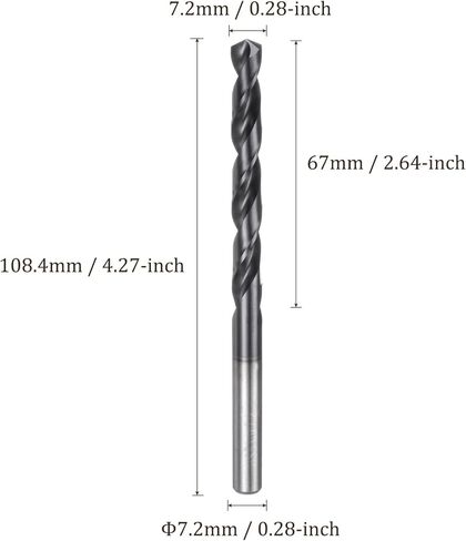 Twist Drill Bit - [4mm] M35 High-Speed Steel Cobalt Round Shank Jobber Bit Set Silver Tone for Metal Wood Plastic Steel Use, 42mm / 1.65" Blade Length in Kuwait