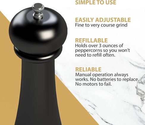 17 inch Large Pepper Mill - Refillable - Adjustable Grind - Precision Carbon Steel Mechanism in Saudi Arabia