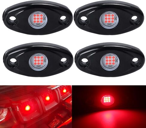 4 القرون الأرجواني LED أضواء الصخور طقم إضاءة تحت الماء IP68 لسيارة شاحنة ATV SUV الطرق الوعرة قارب Underbody توهج درب تلاعب مصباح in Kuwait