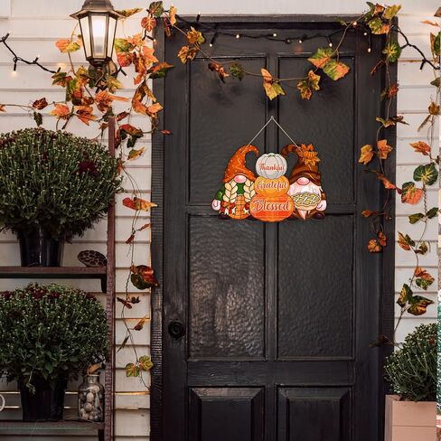 Reversible Fall Thanksgiving And Winter Christmas Sign Wooden Hanging Double Sided Sign Holiday Wooden Signs Thanksgiving And Christmas Party Fall Winter Home Holiday Door Wall Decoration in Saudi Arabia