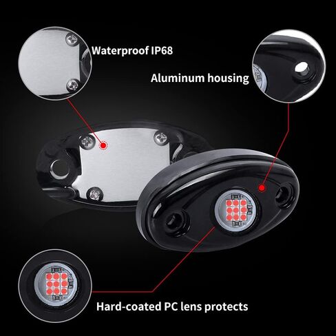 4 القرون الأرجواني LED أضواء الصخور طقم إضاءة تحت الماء IP68 لسيارة شاحنة ATV SUV الطرق الوعرة قارب Underbody توهج درب تلاعب مصباح in Kuwait