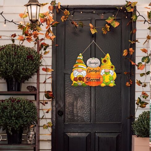 Reversible Fall Thanksgiving And Winter Christmas Sign Wooden Hanging Double Sided Sign Holiday Wooden Signs Thanksgiving And Christmas Party Fall Winter Home Holiday Door Wall Decoration in Kuwait