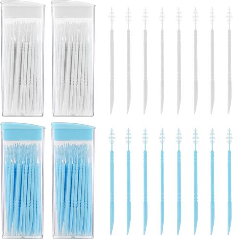 200Pcs Double Head 50pcs/Box Plastic Dental Floss Interdental Toothpick Brush Picks Dental Toothpicks Teeth Sticks, Teeth Cleaning Tool Portable Oral Care Toothpicks in Saudi Arabia