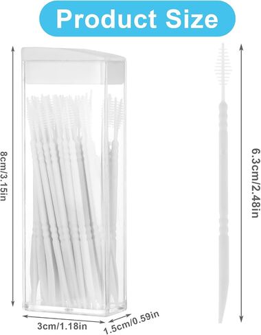 200Pcs Double Head 50pcs/Box Plastic Dental Floss Interdental Toothpick Brush Picks Dental Toothpicks Teeth Sticks, Teeth Cleaning Tool Portable Oral Care Toothpicks in Saudi Arabia