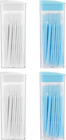 200Pcs Double Head 50pcs/Box Plastic Dental Floss Interdental Toothpick Brush Picks Dental Toothpicks Teeth Sticks, Teeth Cleaning Tool Portable Oral Care Toothpicks in Saudi Arabia