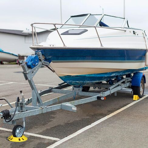 Trailer Jack Wheel Dock, Tongue Jack Wheel Chock for Trailer Boat Camper RV, Caster Stopper for Single 6'' 8'' and Dual 6'', with Rope Handle in Saudi Arabia