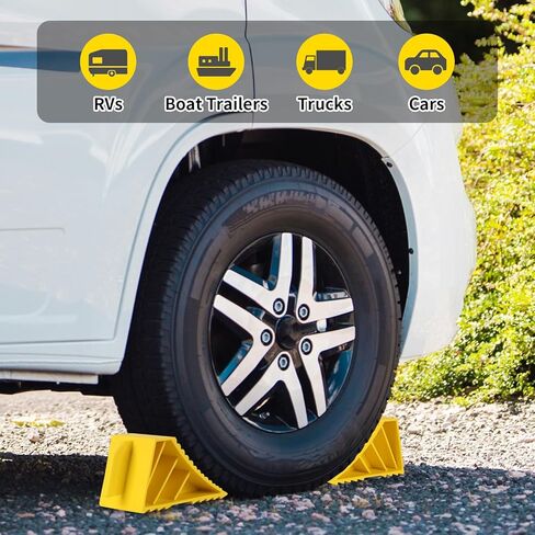 Trailer Jack Wheel Dock, Tongue Jack Wheel Chock for Trailer Boat Camper RV, Caster Stopper for Single 6'' 8'' and Dual 6'', with Rope Handle in Saudi Arabia