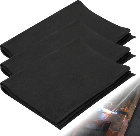 Lawei 3 عبوات من بطانية اللحام المصنوعة من الكربون مقاومة للحريق، مقاس 12 × 36 بوصة مقاومة للحرارة 1800 درجة فهرنهايت، بطانية مثبطة للهب، وسادة عازلة واقية قابلة للقطع لمستلزمات السباكة من اللحام واللحام in Kuwait