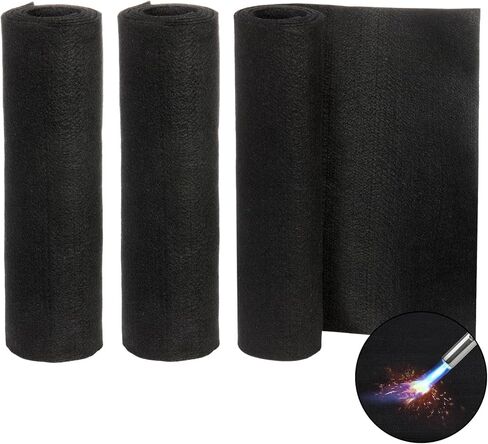 Lawei 3 عبوات من بطانية اللحام المصنوعة من الكربون مقاومة للحريق، مقاس 12 × 36 بوصة مقاومة للحرارة 1800 درجة فهرنهايت، بطانية مثبطة للهب، وسادة عازلة واقية قابلة للقطع لمستلزمات السباكة من اللحام واللحام in Kuwait