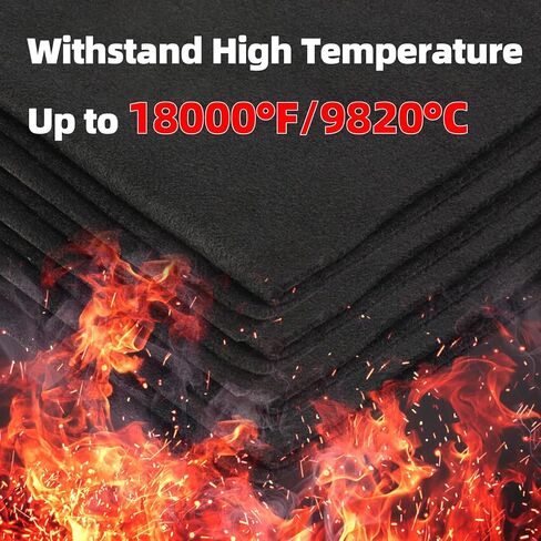 Lawei 3 عبوات من بطانية اللحام المصنوعة من الكربون مقاومة للحريق، مقاس 12 × 36 بوصة مقاومة للحرارة 1800 درجة فهرنهايت، بطانية مثبطة للهب، وسادة عازلة واقية قابلة للقطع لمستلزمات السباكة من اللحام واللحام in Kuwait