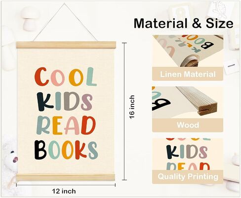 Mtrgdn Classroom School Everyone is Welcome Here Decor - Safe Space Sign Poster Hanger Frame,Positive Kids Room Wooden Frames,Motivational Wall Hanging Banner Decor for Nursery 12x16 Inch in Kuwait