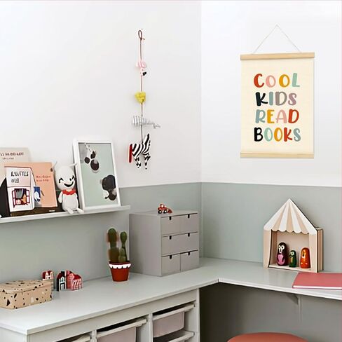 Mtrgdn Classroom School Everyone is Welcome Here Decor - Safe Space Sign Poster Hanger Frame,Positive Kids Room Wooden Frames,Motivational Wall Hanging Banner Decor for Nursery 12x16 Inch in Kuwait