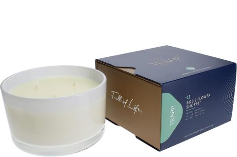 تراب - رقم 13 متجر بوب فلاور - 16 أونصة. شمعة بثلاث فتائل - عطر منزلي عطري برائحة الزهور من الزهور الطازجة والسيقان الخضراء المقطوعة ونفحات مائية - مزيج شمع الصويا in Kuwait