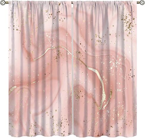 Geometric Marble Curtains, Navy Blue Gold Abstract Geometry Hexagon Pattern Texture Window Treatments for Bedroom Living Room Set 2 Panels,42x45 Inches in Kuwait