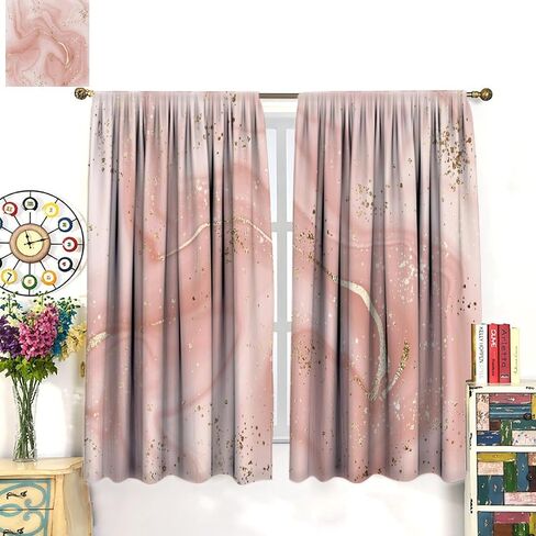 Geometric Marble Curtains, Navy Blue Gold Abstract Geometry Hexagon Pattern Texture Window Treatments for Bedroom Living Room Set 2 Panels,42x45 Inches in Kuwait