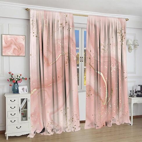 Geometric Marble Curtains, Navy Blue Gold Abstract Geometry Hexagon Pattern Texture Window Treatments for Bedroom Living Room Set 2 Panels,42x45 Inches in Kuwait